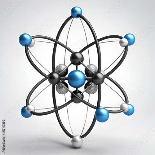 Creative carbon atom visualization displaying various allotropes such graphite and diamond with atomic structure and covalent bonds highlighted to depict molecular orbitals