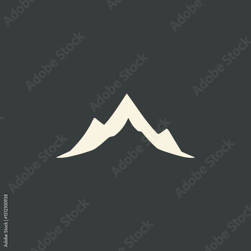 Simple mountain range silhouette in neutral colors, for adventure blogs