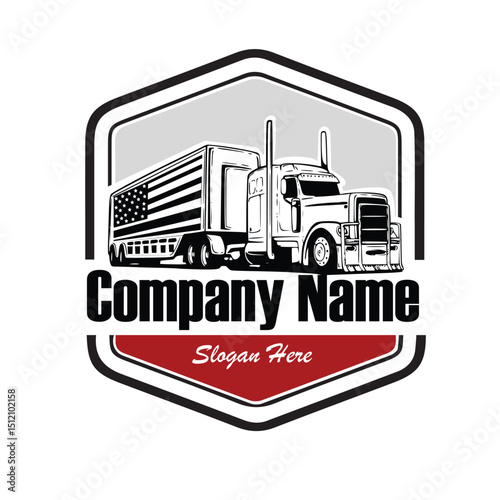A strong truck logo design for logistics firms, used anytime in branding, fits trucks and signs, shows reliability, and crafted with bold lines and a clean style.