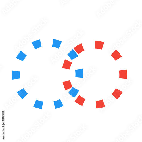 Circular Dotted Frame in Blue and Red
