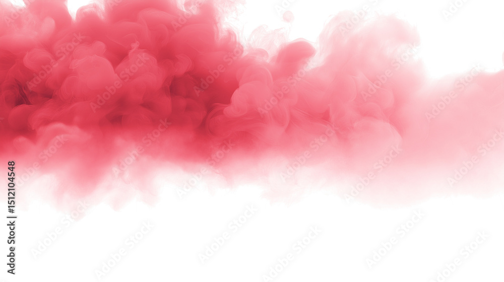 Fototapeta premium Abstract pink smoke wisps isolated on white background