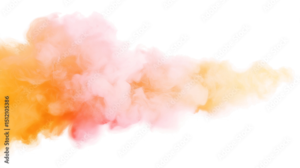 Fototapeta premium vibrant stream of colorful smoke isolated on white background