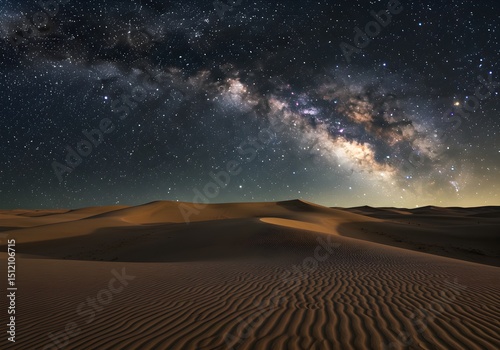 Desert Dunes Under Starry Night Sky