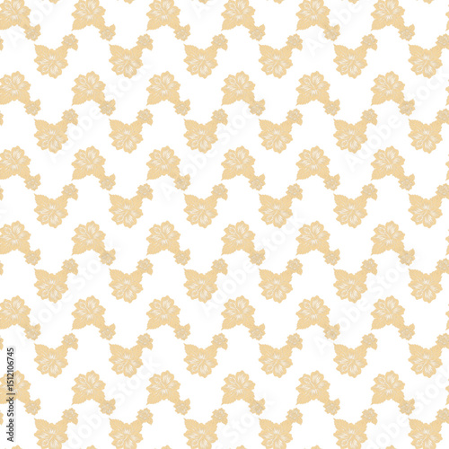 Elegant Yellow Floral Pattern on White Background for Decorative Use