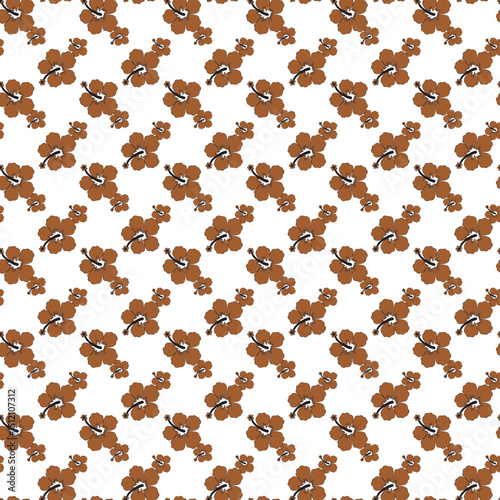 Seamless Pattern of Burgundy Flowers on a White Background