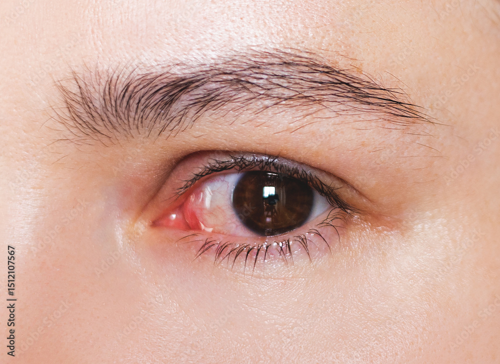 Fototapeta premium Close-up of an eye with conjunctivitis