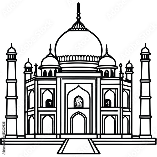 taj mahal vector illustration
