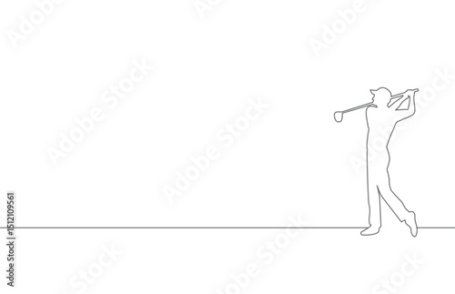 Great modern simple golf line art background design for any media	