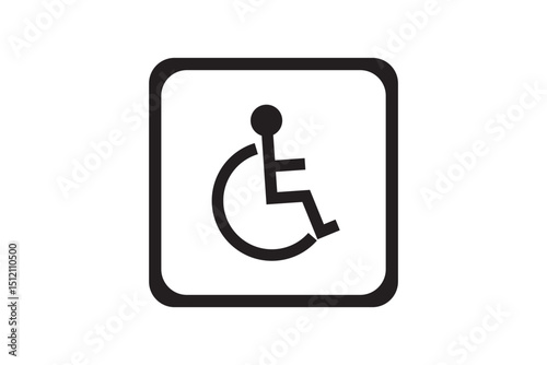 Accessibility Icon: A minimalist black icon representing accessibility for people with disabilities, offering a clear and universally understood symbol of inclusivity and support. EPS 10.