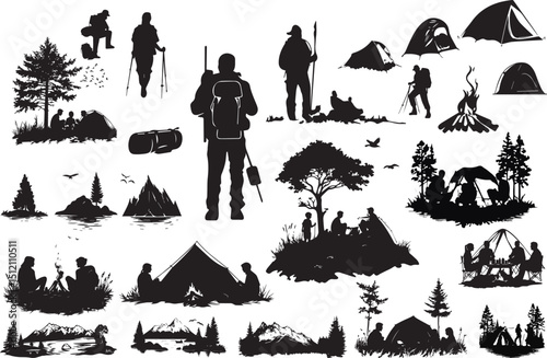 Camping and Adventure Silhouettes