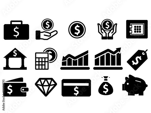 finance icons set