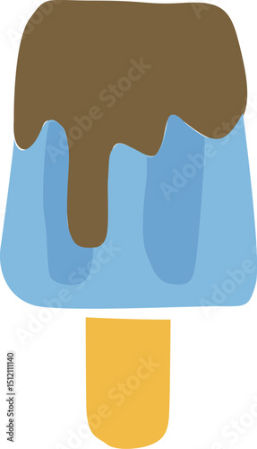 チョコミントのアイスキャンディーのイラスト