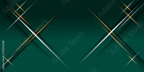green abstract background design with elegant golden elements vector illustration