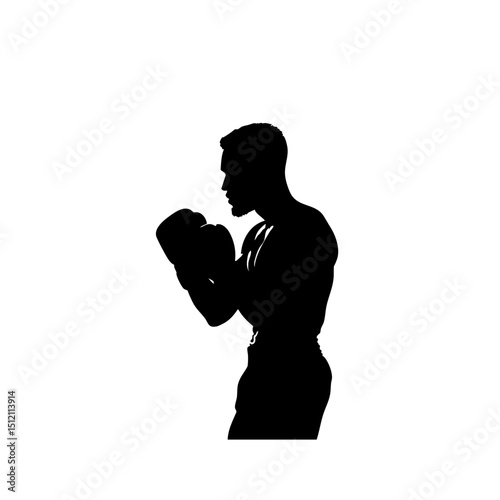 boxing, kickboxing, silhouette, fighter, martial, arts, gloves, punch, combat, sports, athlete, training, fitness, vector, icon, black, white, minimal, strong, power, aggressive, action, movement, dyn
