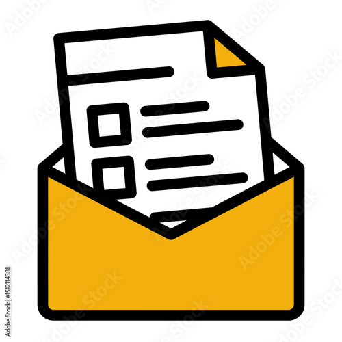 Envelope with letter inside (Color Lineal Style)