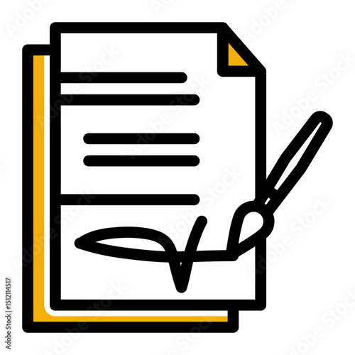 Notary witnessing signature (Color Lineal Style)