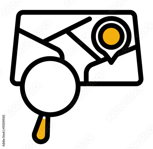 Magnifying glass inspecting document (Color Lineal Style)