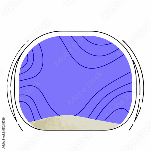 Vector vibrant abstract design featuring smooth waves and sandy texture, evoking sense of calm