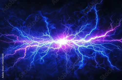 Mesmerizing Blue and Purple Fractal Discharge Pattern