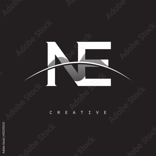 NE Monogram Logo – Minimal Elegant Letter mark for Creative Branding & Modern Identity Design"
