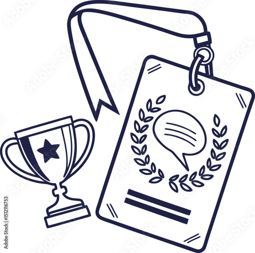 Award winning conference participant badge illustration