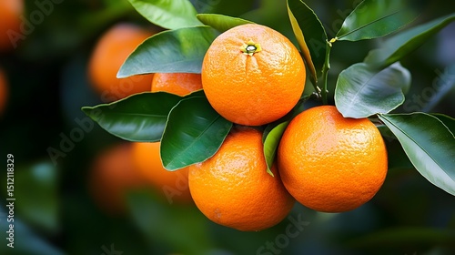 Tangerine tree with a bunch of growing mature Tangerine