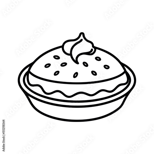 Moussaka Outline Vector Illustration