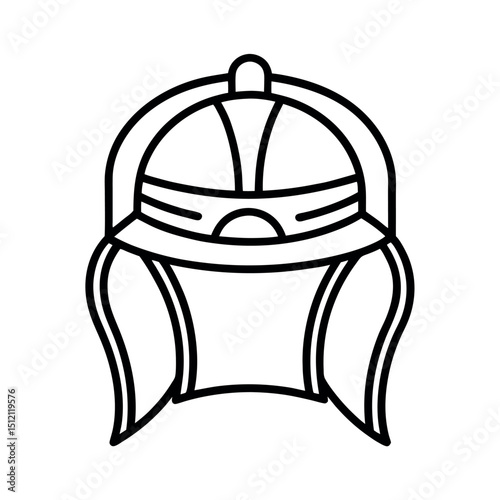 Headgear Black and White Outline