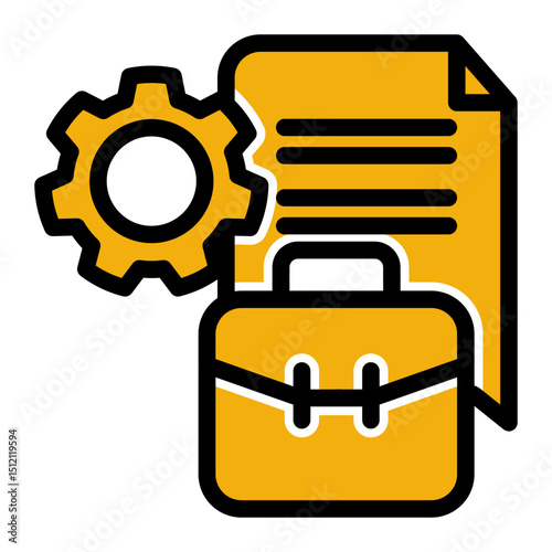 Office administrator organizing documents (Solid Color Lineal Style)