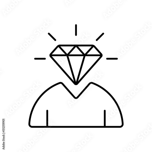 Diamond quality premium line vector icon