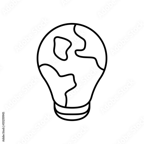 Global idea innovation line vector icon