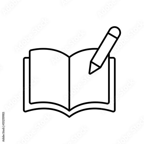 Open book knowledge line vector icon