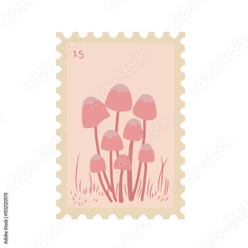 Mushroom stamps pink 