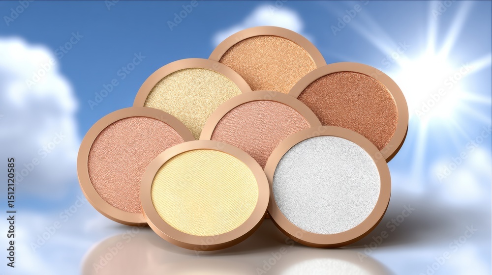 Fototapeta premium Versatile Makeup Powder Palette for All Skin Tones