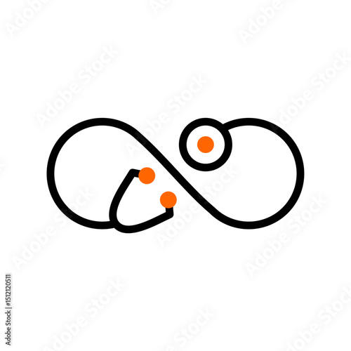 Infinity stethoscope icon, medical, hospital, nursing home, modern icon, stethoscope infinity sign 