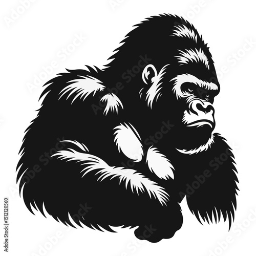 Gorilla Vector silhouette Eps. Gorilla