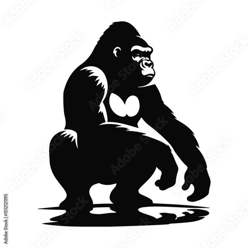 Gorilla Vector silhouette Eps. Gorilla