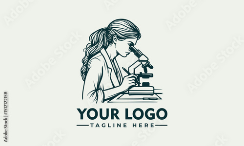 Female scientist observed specimen through microscope while recording results in laboratory environment. Science concept

