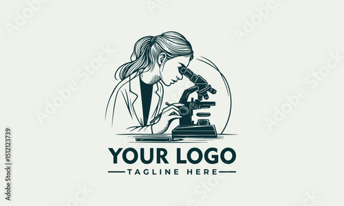 Female scientist observed specimen through microscope while recording results in laboratory environment. Science concept

