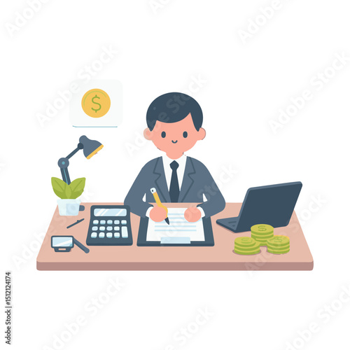 illustration design of an accountant