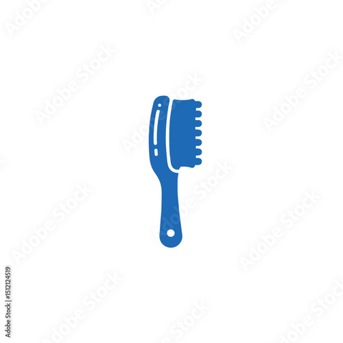 Blue hairbrush icon for personal hygiene and grooming tools
