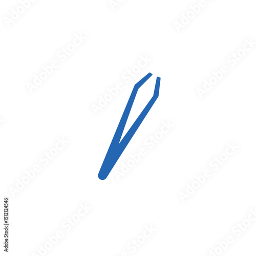 Blue tweezers icon for personal hygiene and grooming tools