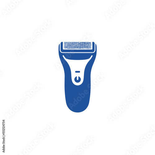 Blue electric shaver icon for personal grooming and hygiene products