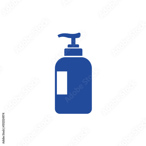 Blue lotion or cream dispenser icon for personal hygiene and skincare products