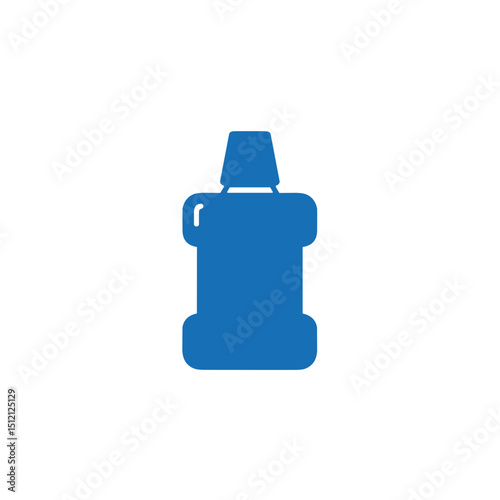 Mouthwash bottle icon for dental hygiene apps and health products