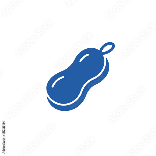 Blue bath sponge icon for personal hygiene and cleaning apps