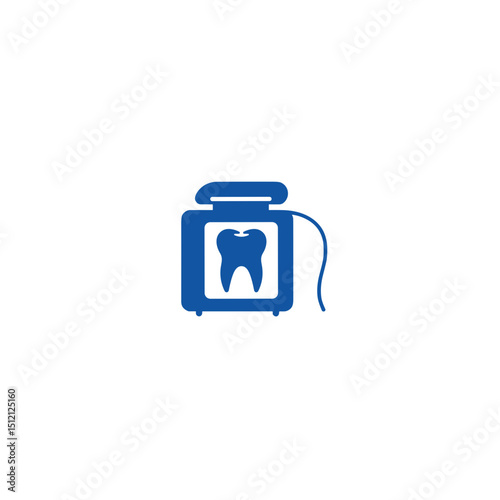 Dental floss icon for oral hygiene apps and dental care guides