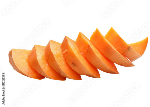Sliced sweet potato isolated on transparent background, PNG file format,  photo