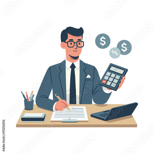 illustration design of an accountant