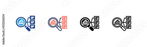 Classification icon set multiple style collection